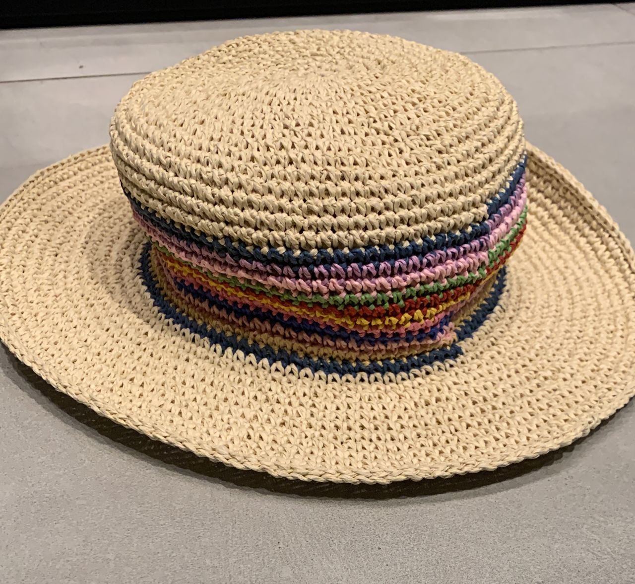 Rainbow pattern beach hat